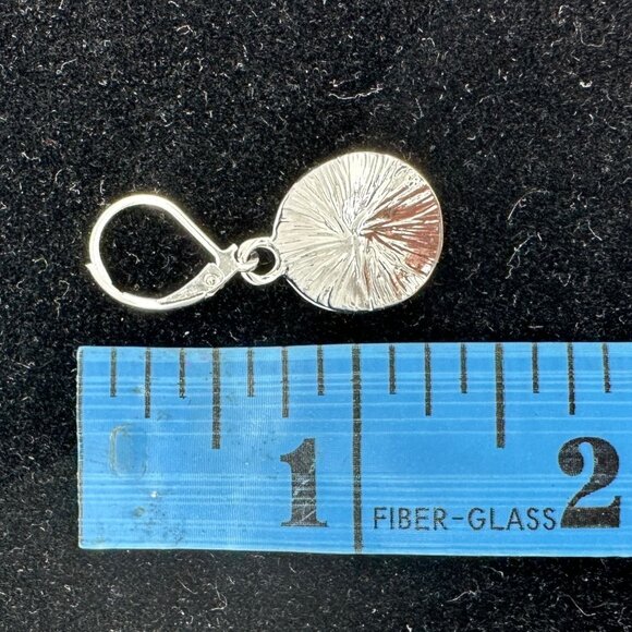 Earrings Pink Crystal and Silvertone Round Leverback Fashion Jewelry NIP - Picture 3 of 3